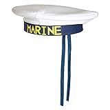 Boland 44368 - Mütze Marine, blau, weiß, Schriftzug Marine, Matrose, Kapitän, Schiff, Seefahrer, Mannschaft, Accessoiree, Karneval, Fasching, Halloween, Mottoparty, Verkleidung, Theater