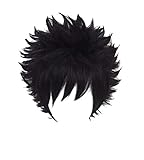 GZIRUE Schwarz Kurze Gerade Perücke Haar für Anime My Hero Dabi Toya Todoroki Cosplay Kostüm Mein Held BNHA Wig