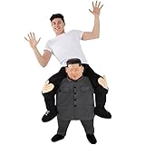 Morph Kim Jong Un Huckepack Kostüm für Erwachsene, Lustiges Faschingskostüm Damen Herren, Karneval Kostüm Erwachsene, Lustiges Kostüm Erwachsene - Einheitsgröße