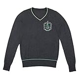 Cinereplicas Harry Potter Hogwarts V-Ausschnitt Pullover - Erwachsene & Kinder - Offizielle Harry Potter Lizenz-L-Slytherin