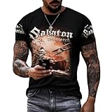 SHGDAIO Sabaton Herren-T-Shirt, Baumwolle, kurzärmelig, Rundhalsausschnitt, weiches T-Shirt für Fans, Geschenke, Merch-Kleidung, Neuheit Tops, Stil:, L