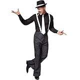 tectake 20er Jahre Faschingskostüme Männer, Kostüm Herren sexy Charleston, Casino, Gangster Karneval Kostüm Herren, Mafia Kostüm Herren, mit 20er Jahre Accessoires Hosenträger Herren - L