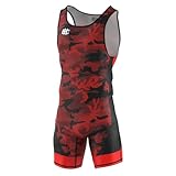 Extreme Hobby Ringertrikot für Kinder Havoc professioneller Ringeranzug, Wrestling-Bekleidung, Ringer-Shirt für Kinder, Wrestling Singlet, Farbe: Rot, Größe: 128