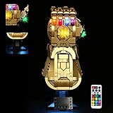 Led Licht Set Kompatibel mit Lego Infinity Handschuh, Dekorations Led Beleuchtungsset Compatible with Lego 76191 Thanos Handschuh mit RGB-Fernbedienung Wechselbare Farbbasis (Kein Modell)