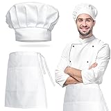 VZFITKochmützen-Set – Multifunktionales 3-teiliges Kochset für Männer und Frauen, bestehend aus Kochmütze, Schürze und Kochschal.