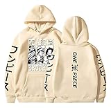 Sybnwnwm Hoodie One Piece Luffy Zoro Sweatshirt Kapuzenpullover Hoodies Mit Tasche Streetwear Outfit Damen Herren