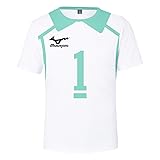 Haikyuu!! Anime T-Shirt, Oikawa Tooru Cosplay Kostüm, Aoba Johsai High School Volleyball Team Nr.1, Nr.2, Gedruckt Print Kurzarm Rundhalsausschnitt Tops Sommer T-Shirt
