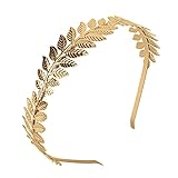 Römische Göttin Haarreif, XCOZU Damen Haarband Gold Kopfschmuck Braut, Mädchen Lorbeerkranz Haarschmuck Goldene Hochzeit Boho Blatt Haar Krone Accessories