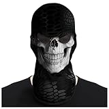 Eikuni Skull Mask Halloween Full Face Mask Scary Balaclava (Skull White Face)