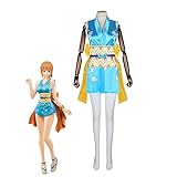 Shawla One-Pieces Nami Cosplay Kostüm Kleid Kimono Halloween Outfit,Blue-M