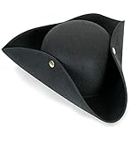 KarnevalsTeufel Dreispitz Schwarz Pirat Seeräuber für Theater, Rollenspiele u. vieles mehr (Piratenhut Schwarz)