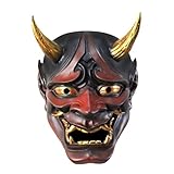tairong Japanische Prajna Noh Kabuki Halloween Cosplay Maske Japanischer versiegelter Teufel Hannya Dämon Oni Samurai Vollgesichtsharzmaske Monster Grimasse Requisiten Cosplay