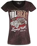 Volbeat Louder and Faster Frauen T-Shirt dunkelrot L 100% Baumwolle Band-Merch, Bands