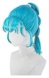 WELLHY Bulma Cosplay Perücke Blau Twist Braid Hair for Mädchen Frauen Halloween Karneval Party Geschenk Coser Perücke