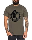 Tee Kiki Son Dragon - Herren T-Shirt Son Ruffy Luffy Naruto Saitama One Dragon Master Goku Ball Vegeta Turtle Roshi Piece Golds Db, L, Khaki
