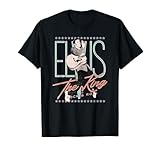 ELVIS PRESLEY Offizielles Vintage T-Shirt Schwarz Klassische Passform Halbarm Klein EU S