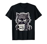 Grimmige Katze Arbeitskollegen Herren Damen Lustiges Katzen T-Shirt