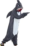 wotogold Herren Tier Shark Pyjamas Cosplay Kostüme Large Grau