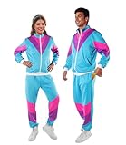 Seawhisper 80er Kostüm Jogginganzug Herren 90er Jahre Kleidung Herren Trainingsanzug Damen NEW KIDS Kostüme Blau L