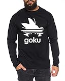 Adi Goku Herren Longsleeve One Goku Dragon Master Son Ball Vegeta Turtle Roshi Piece Golds Db, Farbe:Schwarz, Größe:L