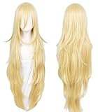 Linfairy Lange blonde Rachel-Perücke, Halloween-Cosplay-Kostüm-Perücke für Frauen, 90 cm