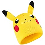 Pokemon Strickmütze Kinder Pikachu Mütze Jungen Warme Kuschelige Mütze Kinder mit Ohren - Jungen Gamer Geschenk