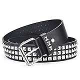 YSTrillion Pyramid Nietengürtel, Studded Gürtel,PU Leder Punk Gürtel Metall Gürtel für Jeans, Hosen, Gothic, Punk, Rockwear,Udo Lindenberg Kostüm 110cm.