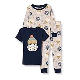 Amazon Essentials Disney | Marvel | Star Wars Unisex Kinder Eng anliegender Baumwoll-Schlafanzug, Star Wars Winter - Kids, 11-12 Jahre
