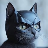 3D Vikings Batcat-Maske - Lustige schwarze Fledermausmaske für Katzen, Haustierkostüm für Halloween oder alltäglichen Spaß