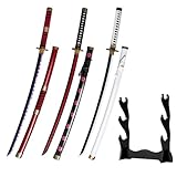 Bambus Cosplay Anime Katana Schwert,Zoro Katana mit Scheide,Holz Katana,Zorro Schwert für Rollenspiele Dekorationen and Geschenke (Kitetsu/Shisui/Wado Ichimonji)