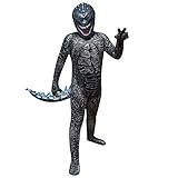 Godzilla Vs Kong Halloween Party Kinder Cosplay Kostüm für Jungen Rollenspiel Overall und Maske Show Kleidung 2 Stück Alter 2-12 Jahre (schwarz, 9-10 Jahre)