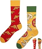 TODO Lustige Socken Herren und Damen, Coole Socken mit Motiv - Bunte, Mehrfarbige, Verrückte (43-46, Pizza)