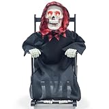 KI Store Halloween Animiert Eimer mit leuchtenden Augen für Totenkopf deko Spukhaus die gruseligste Dekoration zu Halloween deko (Totenkopf)