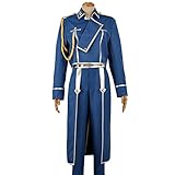 Roy Mustang Cosplay Kostüm Cosplay Outfits Party Kostüme Cosplay Kleidung für Erwachsene,Blue-3XL