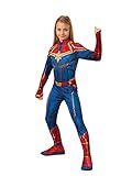 Rubie's 700594 - Offizieller Captain Marvel - Hero Anzug, Kinderkostüm, Mehrfarbig, Gr. 5-7 Jahre Halloween