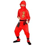 W WIDMANN MILANO Party Fashion - Kinderkostüm Red Dragon Ninja, Krieger, Samurai, Faschingskostüme
