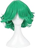 Anime Cosplay Tatsumaki Perücke 30cm Grün Kurze Lockige Wellenförmige Hitze Beständig Synthetische Haar Anime Kostüm Party Perücke Kappe