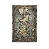 DEEBOW Karte Von Westeros, Poster, dekoratives Gemälde, Leinwand, Wandposter und Kunstdruck, moderne Familienschlafzimmer-Dekoration, Poster, 20 x 30 cm