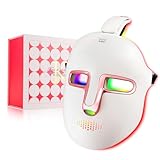 LIARTY Kabellose 7-farbige LED-Lichttherapie-Maske, Gesichts- und Hals-Behandlung, Licht-Schönheitsgerät zur Verjüngung, Anti-Aging, Falten