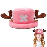 bechoanigel Anime Cosplay Hut, One Piece Chopper-Mütze, Anime Cartoon Hat, Winterplüschmütze, Süße Hüte Warm und Bequem, Cosplay Party Geburtstag Plüschmütze, Rosa Hüte für Erwachsene und Kinder