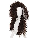 COSPLAZA Bella Perücken Tief Braun Weiß Gemischt Haar Locken Gewellt Lang Frauen Rolle Cosplay Kostüm Comic Halloween Party Perücken