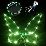 Feenflügel Erwachsene Feenflügel,Feenflügel Leuchtende,Feenflügel Damen,mit Fee Stirnband und Fee Zauberstab,Funkelnde Engelsflügel,Schmetterlingsflügel,für Karneval,Fasching,Mottoparty