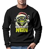 MoonWorks Sweatshirt Herren Weihnachtspullover Grinch Spruch Weihnachten Nein Weihnachtmuffel schwarz XXL