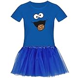 Jimmys Textilfactory T-Shirt Krümelmonster mit Keks Kostüm Set + Tütü Tüllrock Karneval Damen XS - 3XL Fasching Verkleidung Gruppen Rosenmontag Sesamstraße, Größenauswahl:3XL, Setauswahl:Standard Set