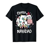 Vlies Feliz Navidad lustiges niedliches Schaf-Weihnachtst T-Shirt