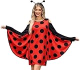For G and PL Karneval Damen Biene Kostüm Cosplay Langarm Kleid Kalte Schulter Party Minikleid Rot Schwarz XXL