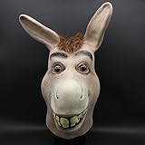 XehCaol Shrek Maske Esel Maske Kostüm,Tiermaske,Lustige Masken Maske Kostüm Halloween Cosplay Props für Erwachsene (esel)