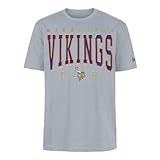 MINNESOTA VIKINGS New Era Cap NFL Oversized T-Shirt Satin Applique Patch Logo Heather Gray Unisex
