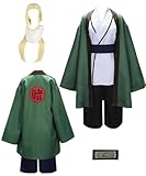 TYRHDJZQ Anime-Kostüm, grüne Kimono-Hose, Damen-Outfit, Halloween, Cosplay (XS)