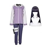 Jilijia Hyuga Hinata Cosplay Kostüm mit Perücke Damen Jacke Hose Outfits Anime Cosplay Kleidung Halloween Party Weihnachten Kostüm